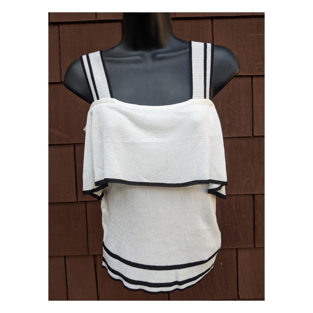 NWT Zara knit cold shoulder white tank top small